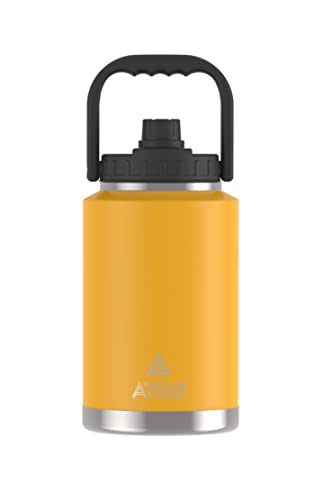 One Gallon Insulated Stainless Steel Water Bottle with Handle, 128 oz, Black Q512835