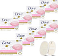 Dove Beauty Bar Soap for Washing Hands and Body, Mild for Skin, Bulk Pack of 8 Bars- 3.15 Ouce Each. Plus 1 Loofah Sponge Pad (Shea Butter)