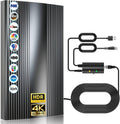 Upgraded TV Antenna Up to 550+ Miles, Indoor Outdoor Digital Antenna for All Old Smart HDTVs, Support 4K 1080P HD Highest Rated TV Antenna with Amplifier Signal Booster & 33FT Thick Coaxial Cable