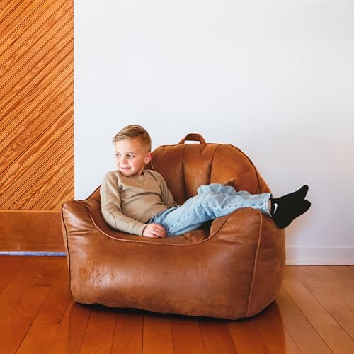 Big Joe Dorm Bean Bag Chair with Drink Holder, Black Smartmax, 3 ft Q1693