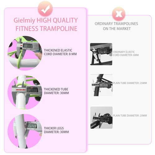 48'' Fitness Trampoline with Adjustable Handle Bar for Adults, 330 lbs Max H48964