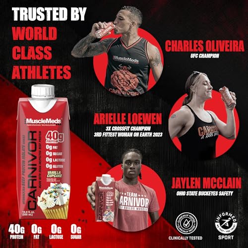 MuscleMeds Carnivor Ready to Drink Protein, Chocolate, 16.9 Fl Oz (Pack of 12) G3657