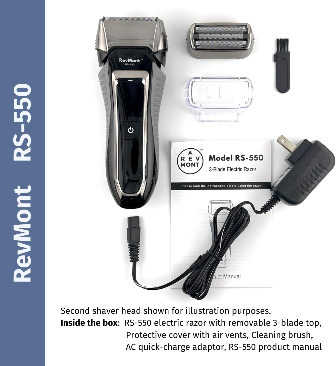 RS-550 Rechargeable Electric Shaver for Men, IPX7 Waterproof, Pivoting Head E52986