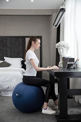 Exercise Ball Chair with Cover for Office, Home, Pilates and Yoga L1224