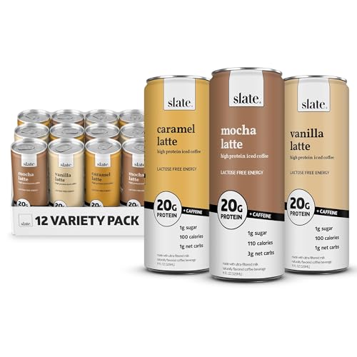 Slate Milk High Protein Dark Chocolate Shake, Lactose Free, 11 fl oz, 12 Cans C31569
