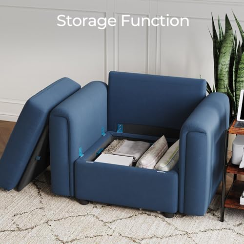 LINSY HOME Modular U Shaped Sectional Sofa with Storage, Blue M8981