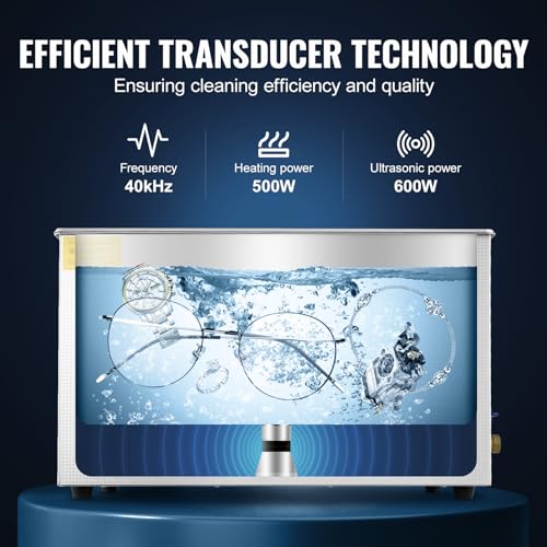 VEVOR 15L Ultrasonic Cleaner 40kHz with Digital Timer and Heater N422