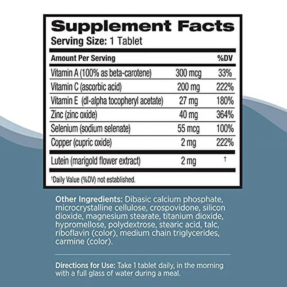 Bausch + Lomb Ocuvite Vitamin & Mineral Supplement Tablets with Lutein, 120 Count (Pack of 2) H25585