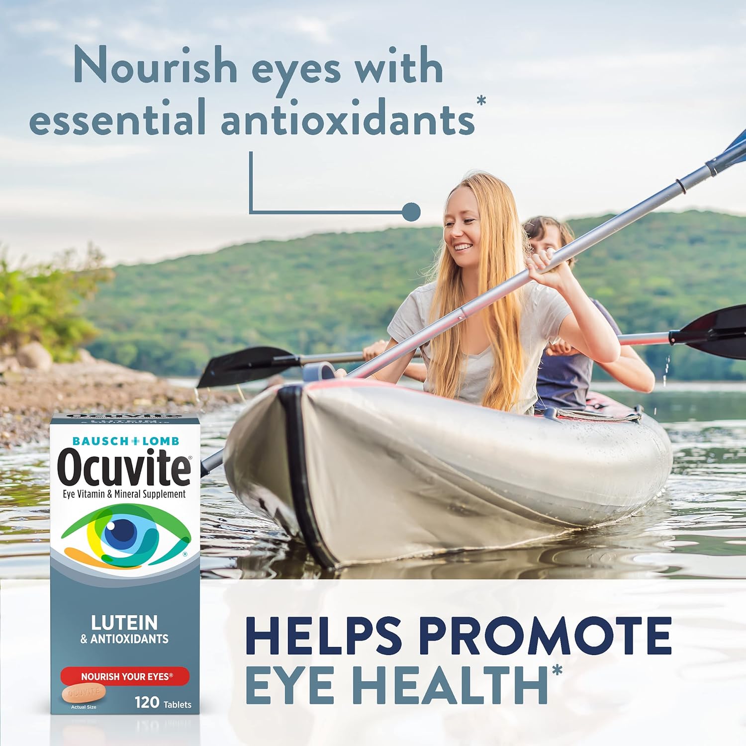 Ocuvite Eye Vitamin & Mineral Supplement with Lutein by Bausch + Lomb, 120 Count (Pack of 2) T88923