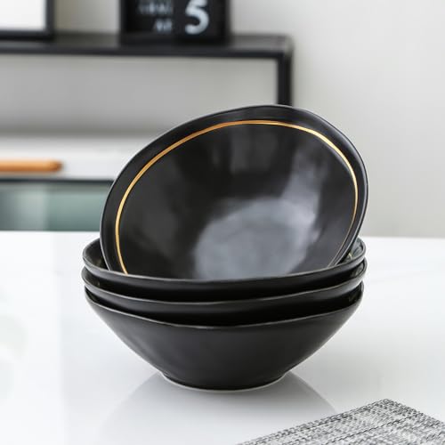 Stone Lain Clara Porcelain Dinnerware Set, Black, 16-Piece E9836