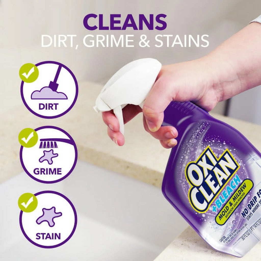 OxiClean Plus Bleach No Drip Foam Mold & Mildew Bathroom Stain Remover 30 oz. Pack of 4 M867