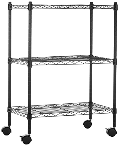 Amazon Basics 5-Shelf Heavy Duty Storage Shelving Unit on Casters, Black A813013