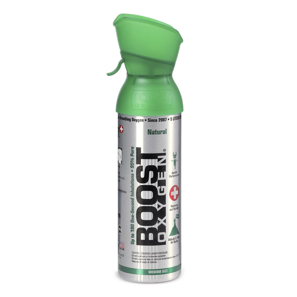 Boost Oxygen Natural Portable 5 Liter Pure Oxygen Canister, Flavorless 2 Pack T12693