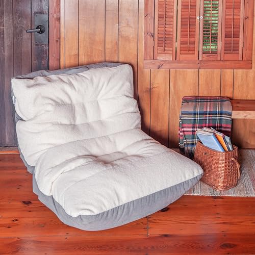 Big Joe Dorm Bean Bag Chair with Drink Holder, Black Smartmax, 3 ft Q1693