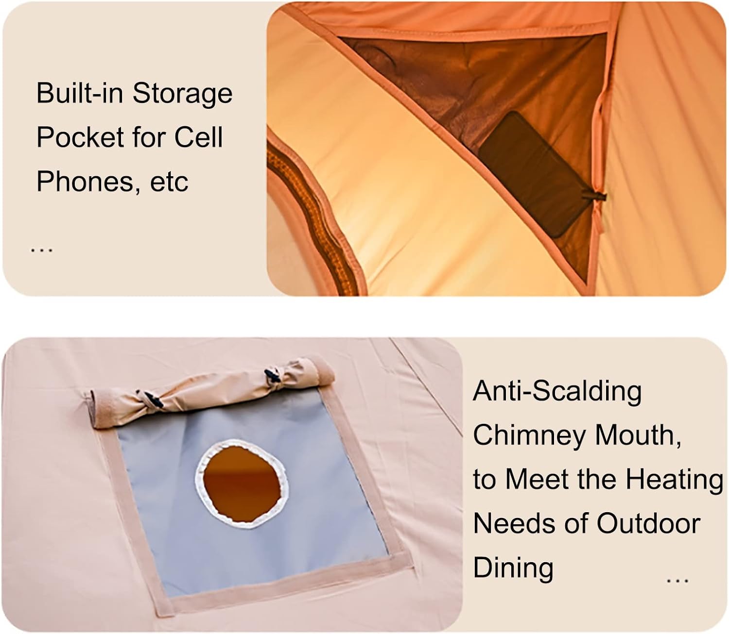 Outdoor Waterproof Cotton Canvas Bell Tent for 8-10 Person Family Camping with Stove Jack S10189