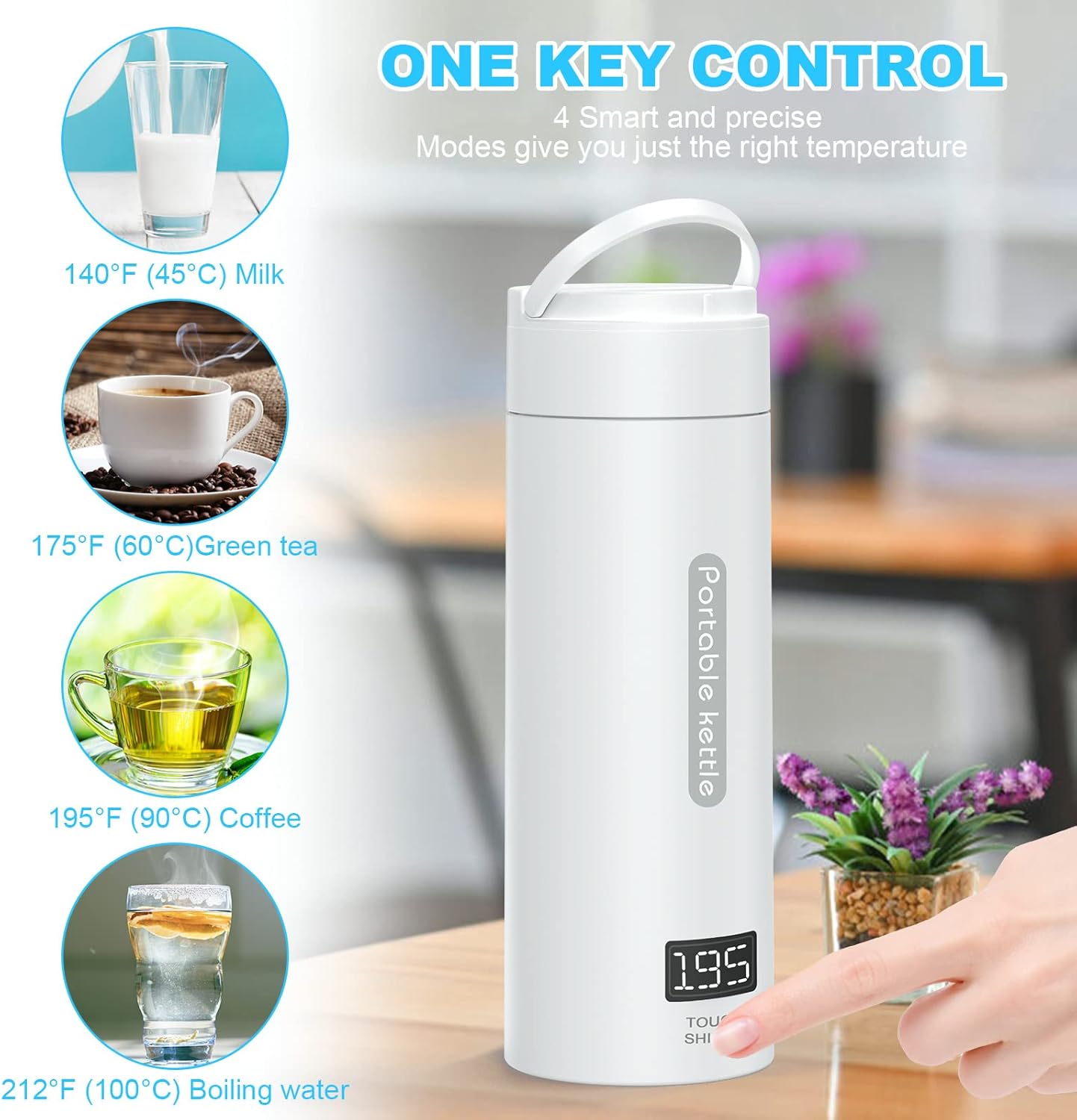 Portable Electric Tea Kettle 380ml with Auto Shut-Off V437218