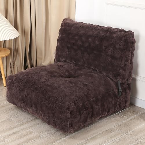 Comfy Lazy Floor Sofa Bean Bag Chair for Adults, Brown B5496