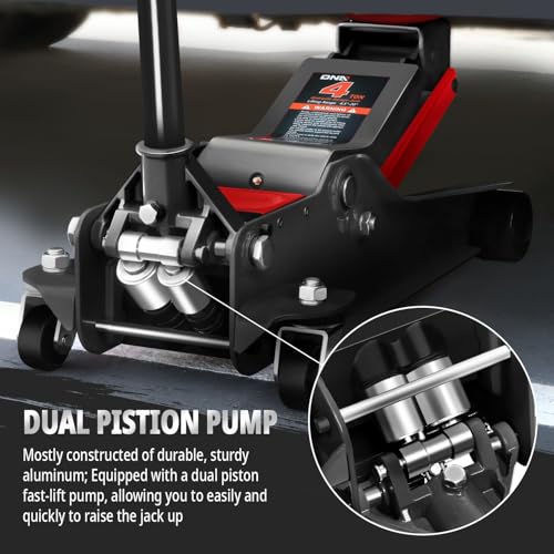 DNA MOTORING Floor Jack 3 Ton Low Profile Heavy Duty Hydraulic Car Jack, Black T11604