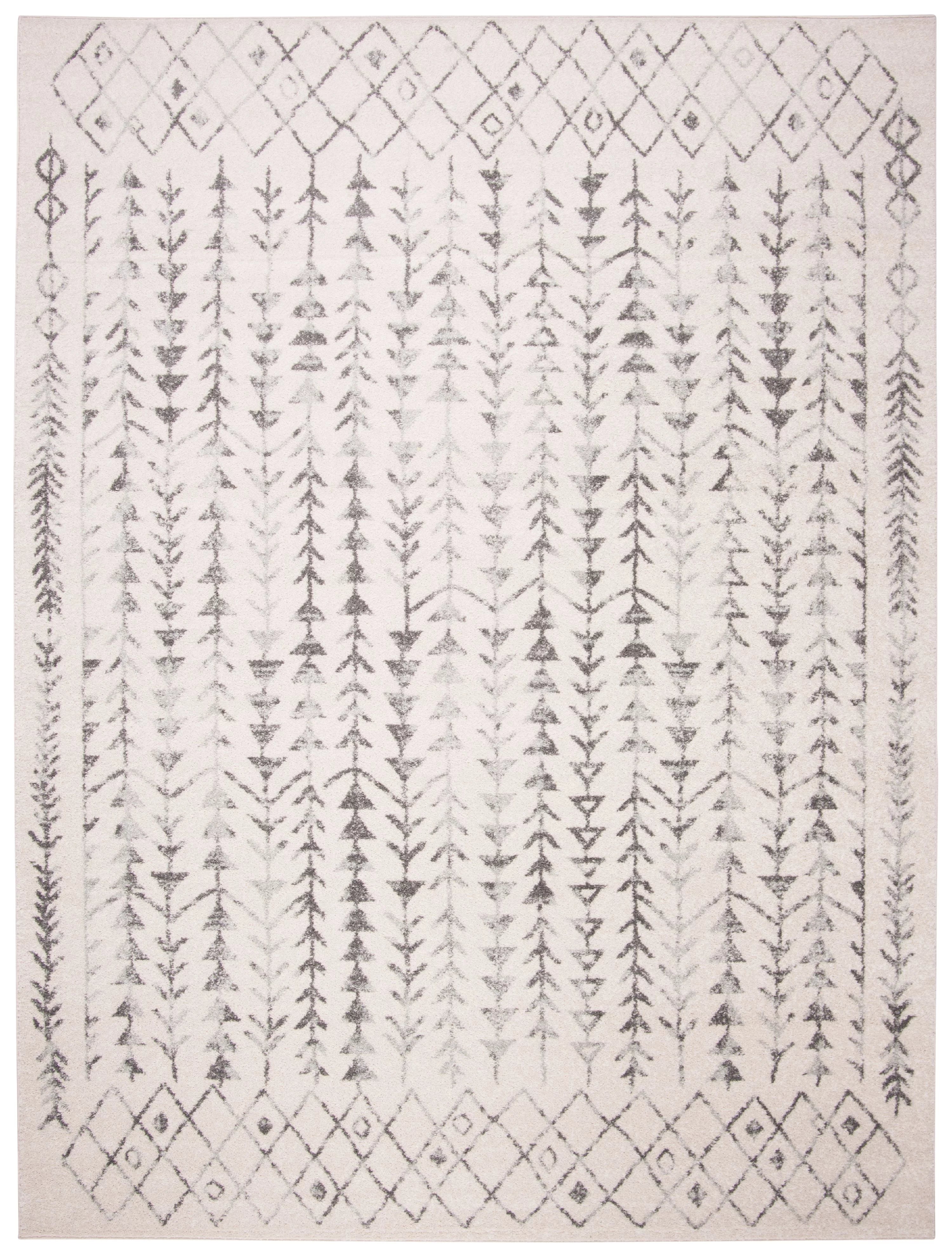 SAFAVIEH Tulum Goddard Moroccan Geometric Area Rug, Ivory/Grey, 8' x 10' H9162