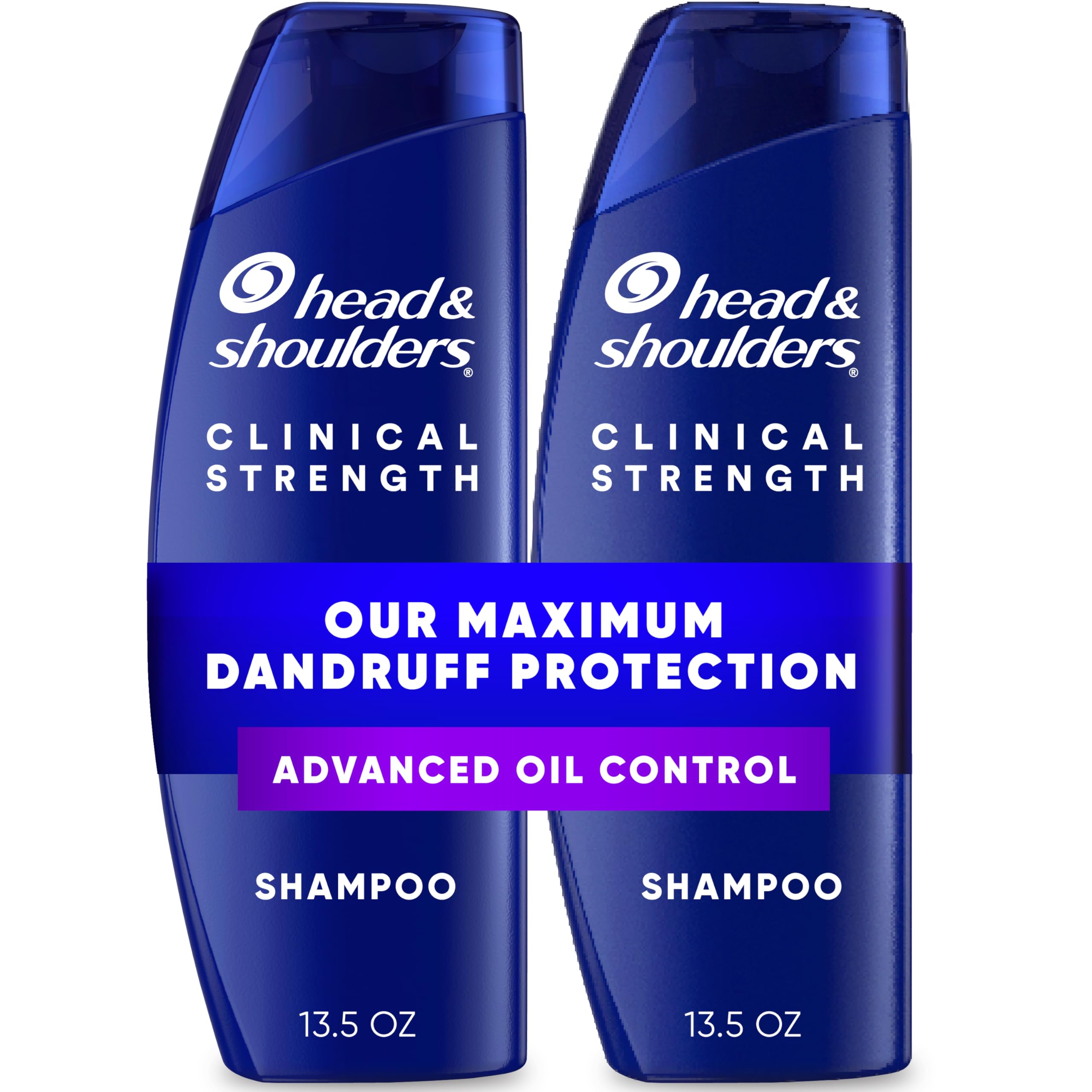 Head & Shoulders Clinical Strength Advanced Oil Control Anti-Dandruff Shampoo Twin Pack, 1% Selenium Sulfide, 13.5 fl oz Each