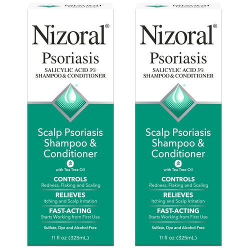 Nizoral Psoriasis Shampoo & Conditioner, 11 Oz, 2 Pk Gentle Scalp Treatment