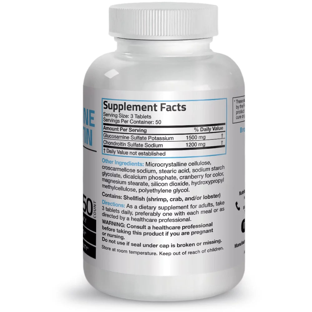 Bronson Glucosamine 1500 mg and Chondroitin 1200 mg, 150 Tablets D735675