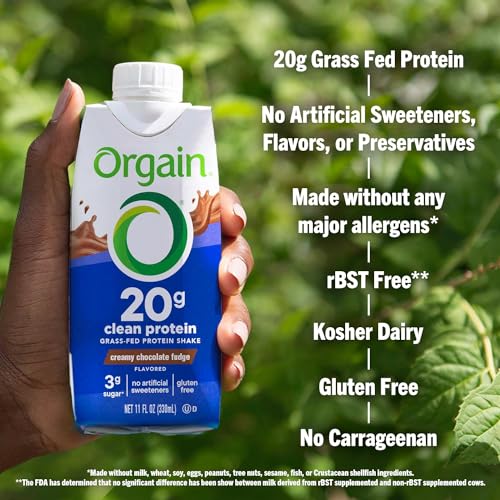 Orgain Clean Protein Shake, Vanilla Bean, 20g Whey, 11 Fl Oz (Pack of 12) L4233