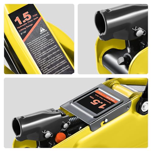 DNA MOTORING Floor Jack 3 Ton Low Profile Heavy Duty Hydraulic Car Jack, Black T11604