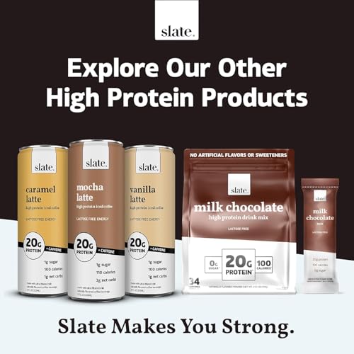 Slate Milk High Protein Dark Chocolate Shake, Lactose Free, 11 fl oz, 12 Cans C31569