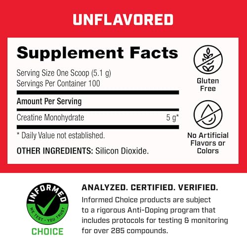 GNC Pro Performance Creatine Monohydrate Powder, 5g per Serving, 50 Servings I927
