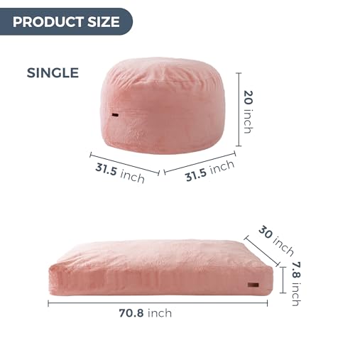 MAXYOYO Giant Bean Bag Chair Bed for Adults, Convertible Floor Sofa G466