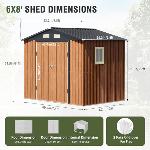 Outdoor Storage Shed 5x3 Ft Metal Steel with Lockable Door N4246