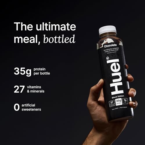 Huel Ready-to-Drink Chocolate Meal Replacement, 20g Protein, 16.9 Fl Oz (12 Pack) D52742