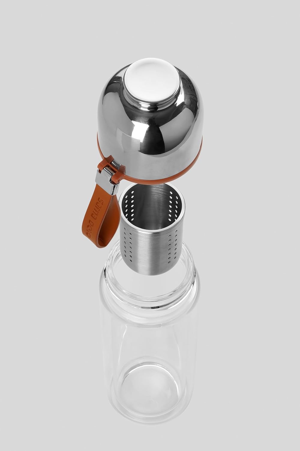 Magnetic Tea Infuser Bottle - Double Wall Borosilicate Glass Tumbler I461780