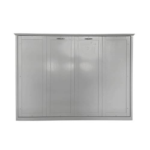 Queen Size Murphy Bed Wall Bed Folding Cabinet Gray F787439