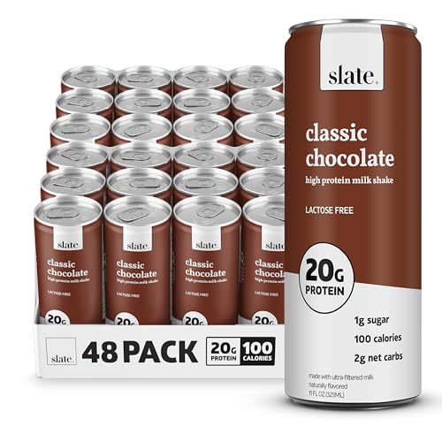 Slate Milk High Protein Dark Chocolate Shake, Lactose Free, 11 fl oz, 12 Cans C31569