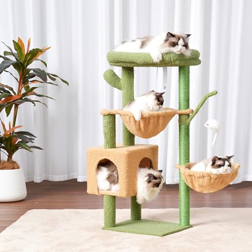 Heybly Cat Tree 39.4 Inches Tower Condo with Scratching Post for Indoor Cats F1156