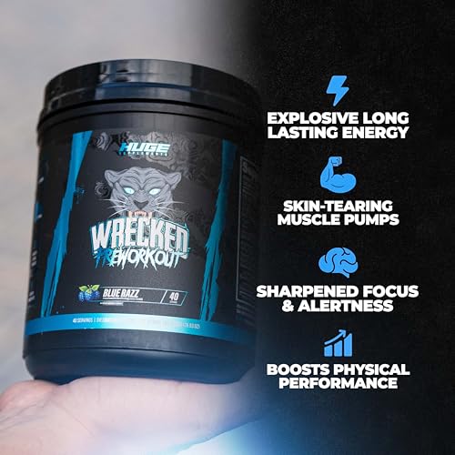 Wrecked Pre Workout Advanced Formula, 10g L-Citrulline, 6.4g Beta Alanine, 375mg Caffeine H8336