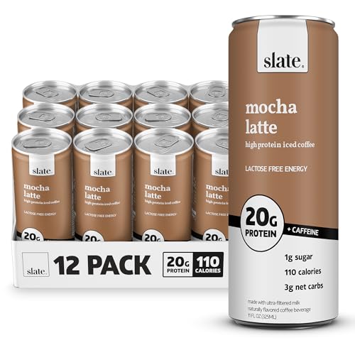 Slate Milk High Protein Dark Chocolate Shake, Lactose Free, 11 fl oz, 12 Cans C31569