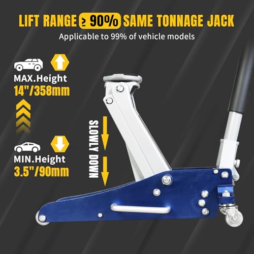 YELLOW JACKET 2.5 Ton Trolley Jack with Carrying Case, 5500 lb Capacity N593266