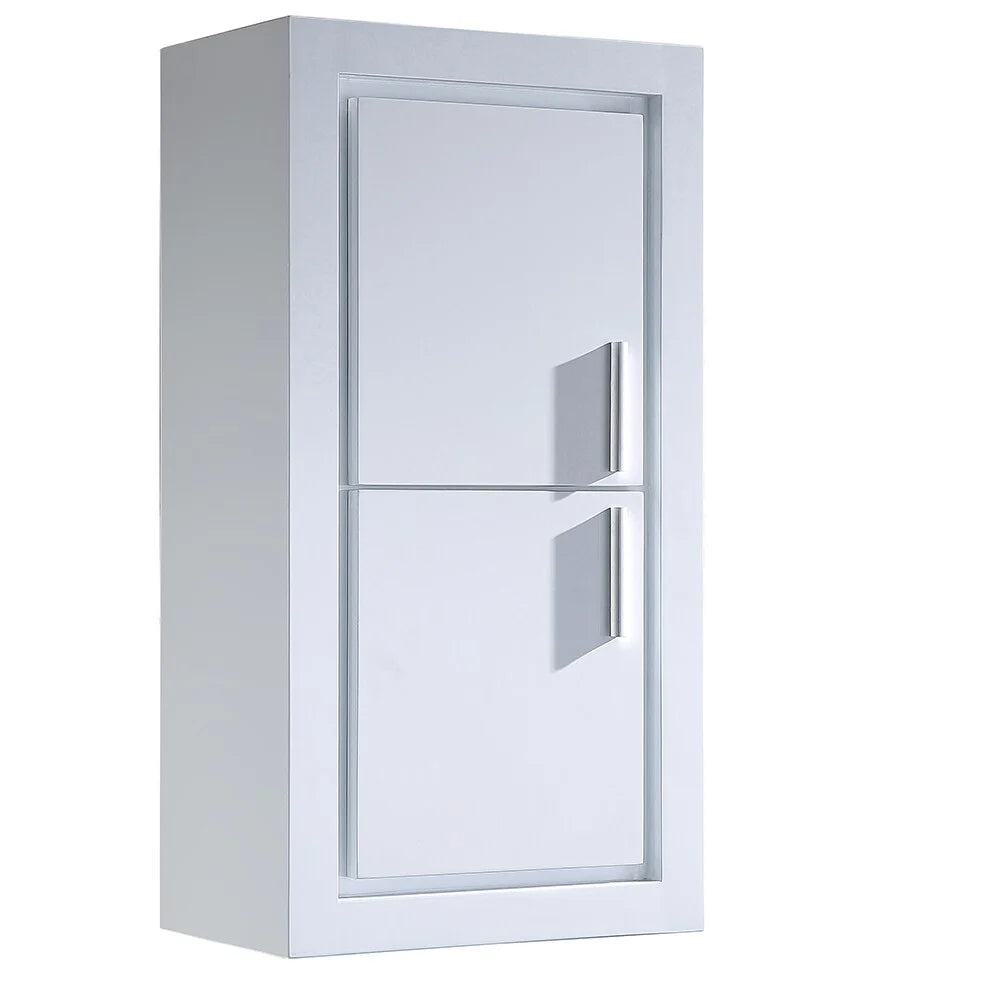 Fresca Allier White Bathroom Linen Side Cabinet with 2 Doors N2125
