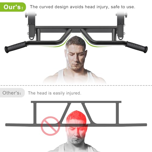 SELEWARE Adjustable Joist Mounted Pull Up Bar with Multi-Angle Grip J619201