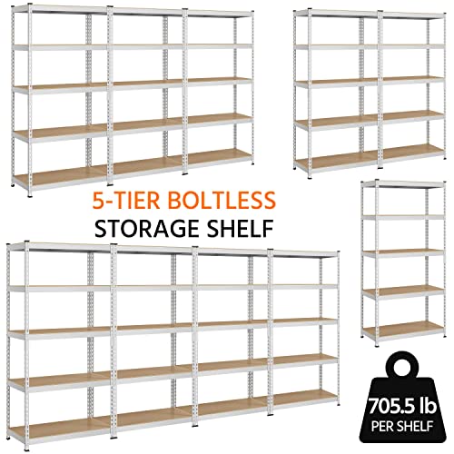 Yaheetech 5-Tier Heavy Duty Garage Shelving Unit, Adjustable Metal Storage Rack, Blue J339478