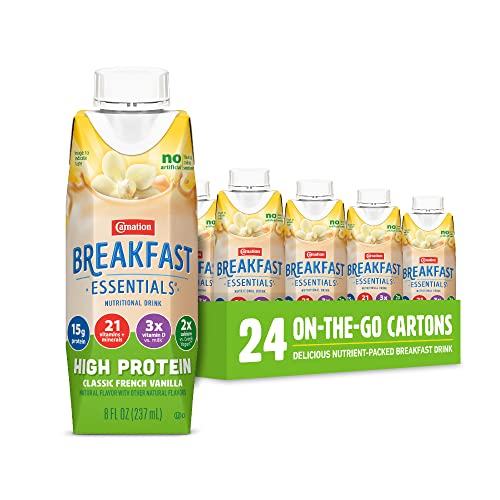 Carnation Breakfast Essentials High Protein Classic French Vanilla 8 FL OZ Carton 24-Pack A94582