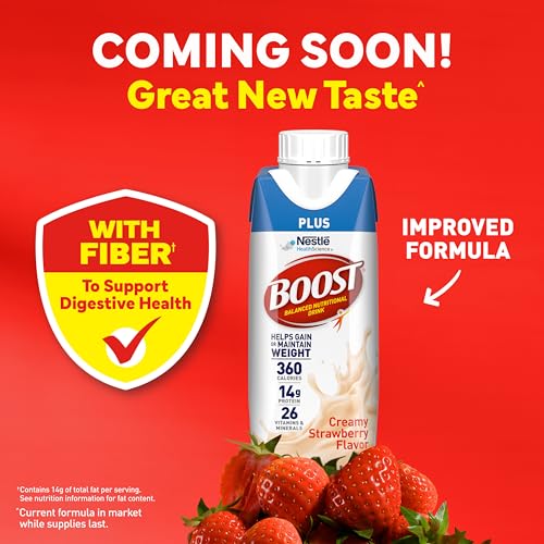 BOOST Plus Nutritional Drink, Rich Chocolate, 8 fl oz, 24 Pack N58514