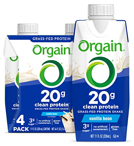 Orgain Clean Protein Shake, Vanilla Bean, 20g Whey, 11 Fl Oz (Pack of 12) L4233