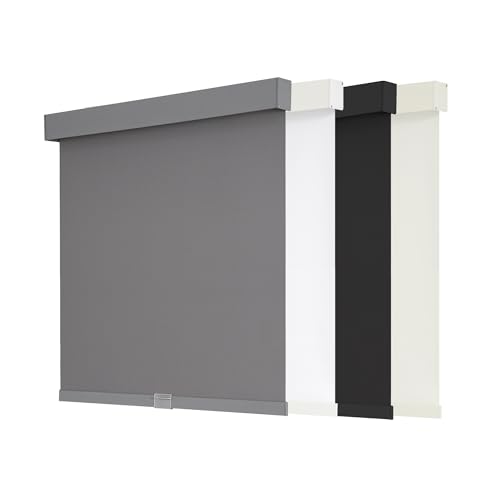 100% Blackout Roller Shades Cordless Blinds for Windows, Free-Stop Shades with Valance, Thermal Insulated Fabric, UV Protection, Natural Woven Blinds for Home and Office (20" W x 72" H, White)