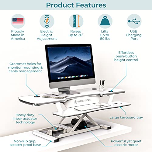 VERSADESK PowerPro™ 36 Inch Electric Standing Desk Converter, Black H627