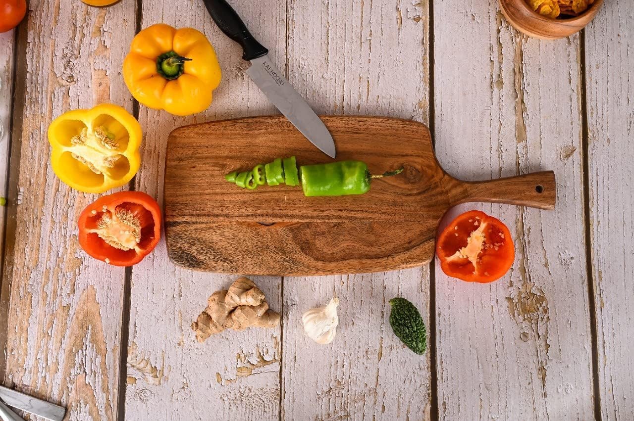 Acacia Wood Cutting Board 17 by 7 Inches for Kitchen and Serving B57737