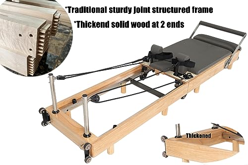 Wood Foldable Pilates Reformer Machine for Home Workout D1494